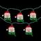 10 Count Snowman Heads with Scarves Christmas Light Set 7.5ft Green Wire